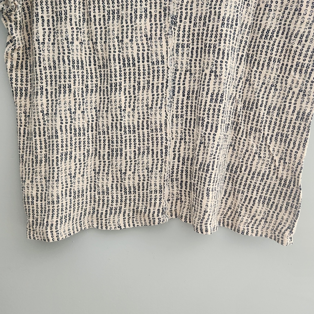 We The Free Cream and Black Oversized Flax Linen & Cotton Short Sleeve Knit Top - Picture 6 of 16